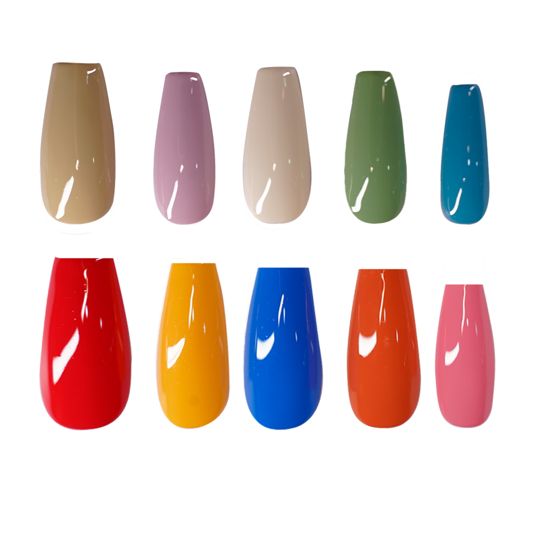 Siva Nail, Lebendige mehrfarbige, kurze, quadratische, glänzende, handgemachte Nagelpresse