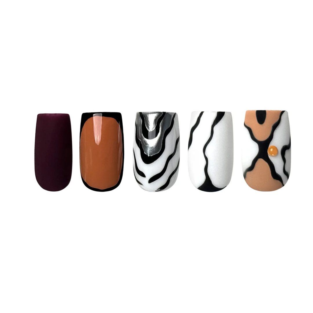 Siva Nail, Vivid Burst Artistic Statement Handmade Press on Nails