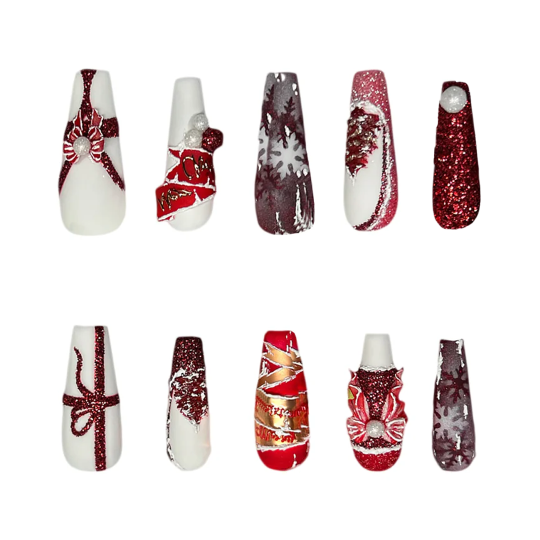 Siva Nail, Xmas Wonderland, Holiday Glam Handmade Press on Nails