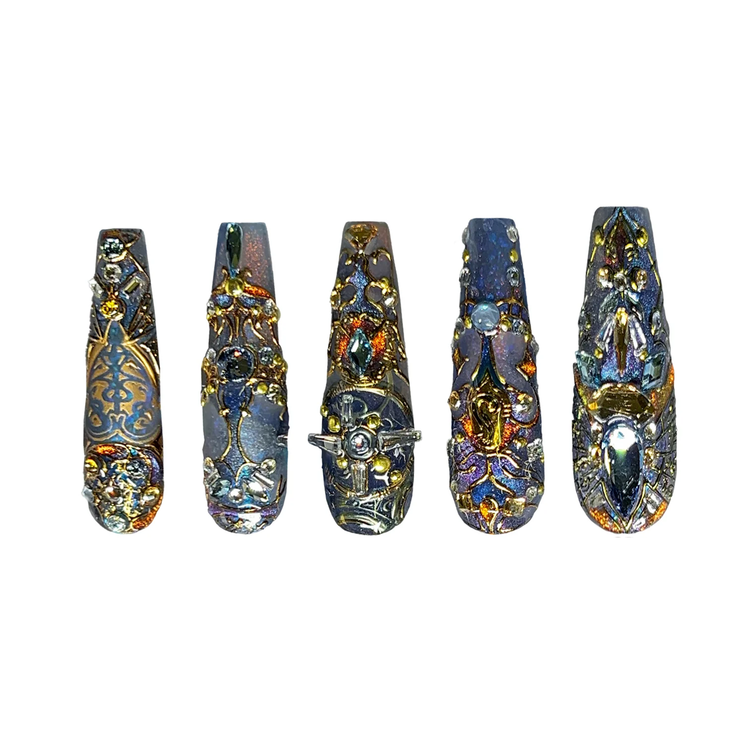 Siva Nail, Yin and Yang, Artistic Harmony, Handmade Press on Nails