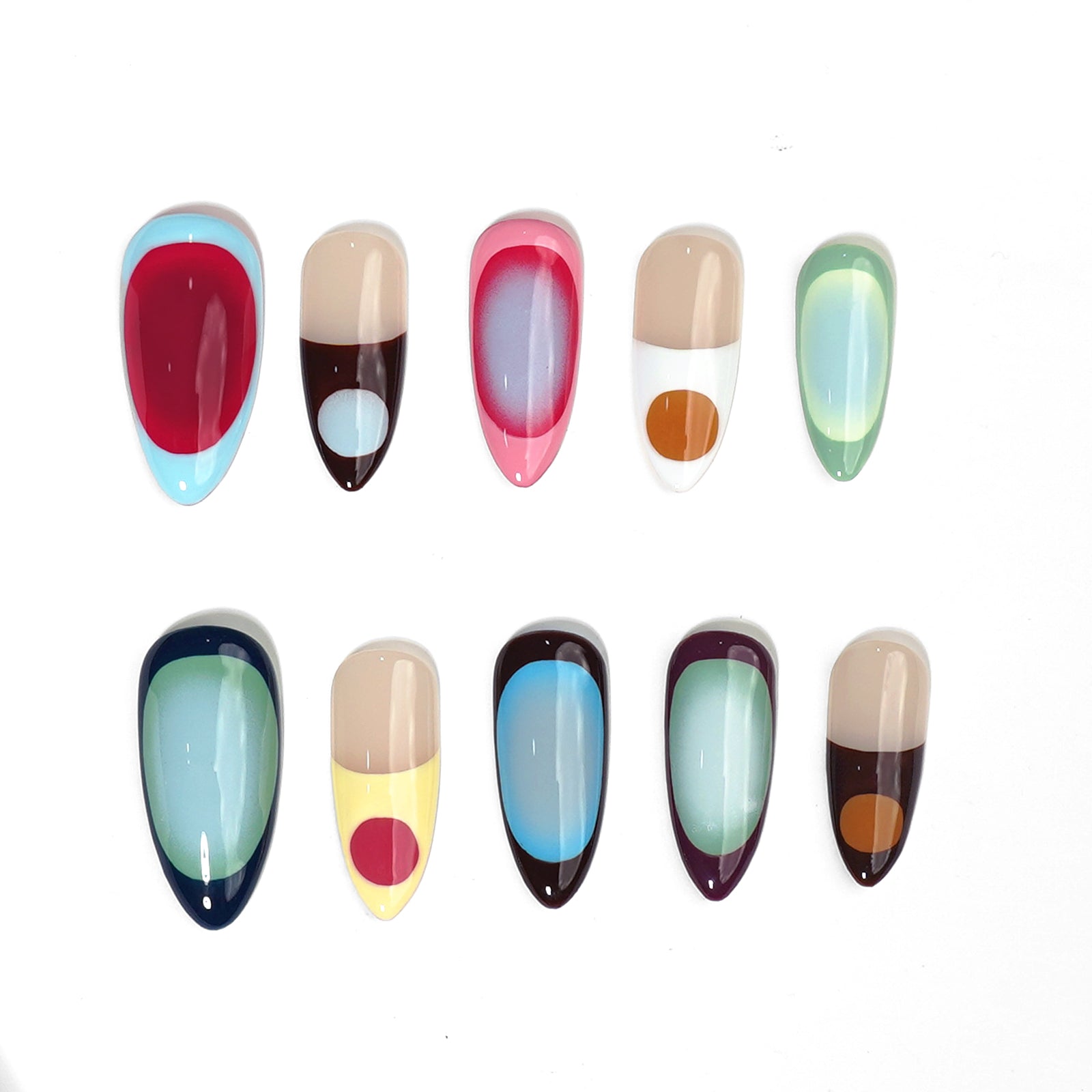 Siva Nail, Summer Beach, Gradient Handmade Press on Nails