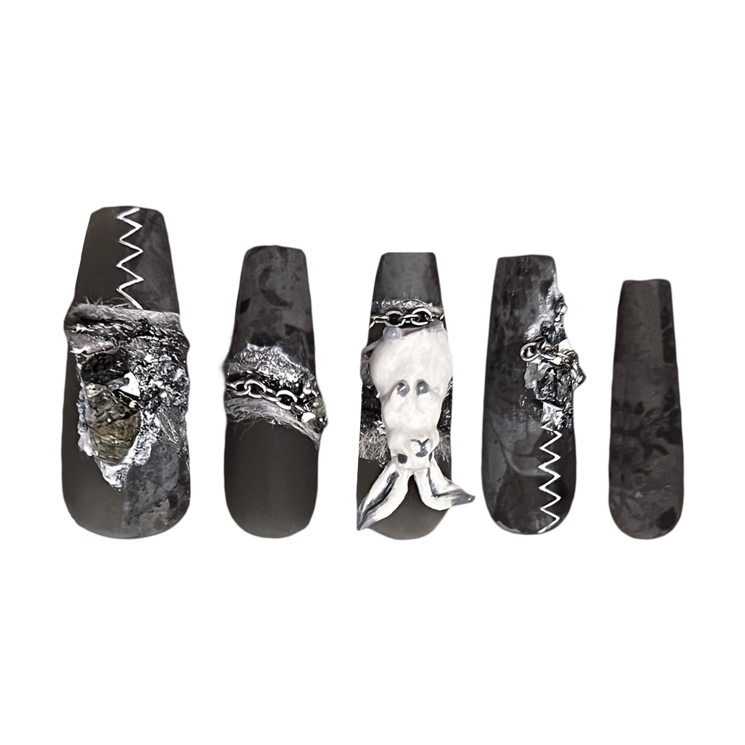 Siva Nail, Mystic Hare, Gothic Handmade Press on Nails