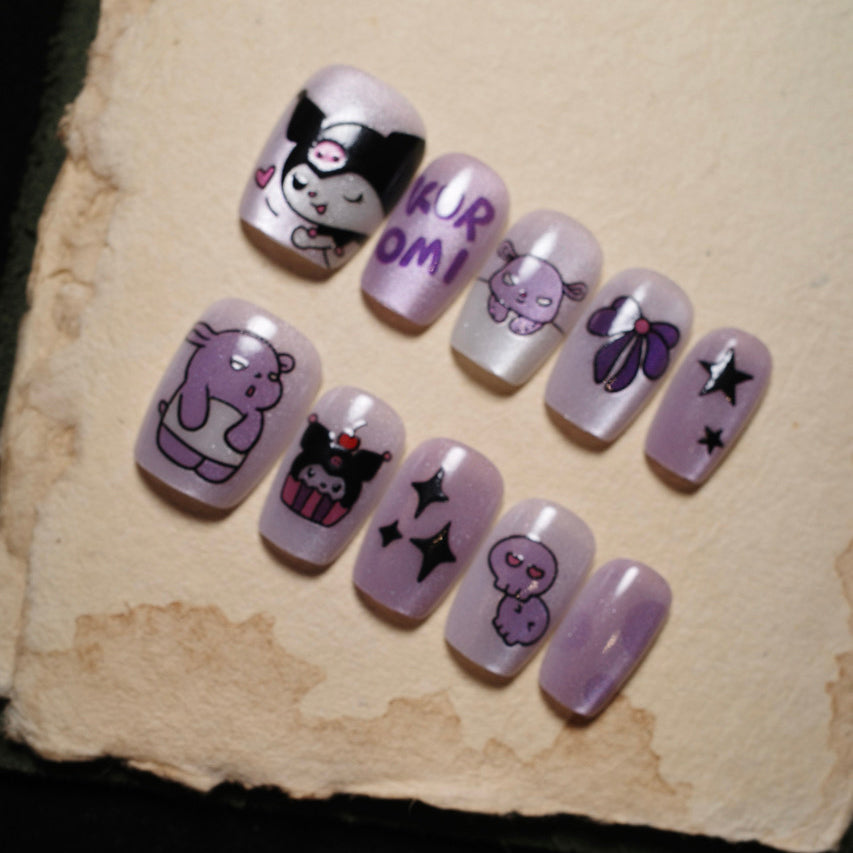 Siva Nail, Kuromi, Twilight Chic, Handmade Press on Nails