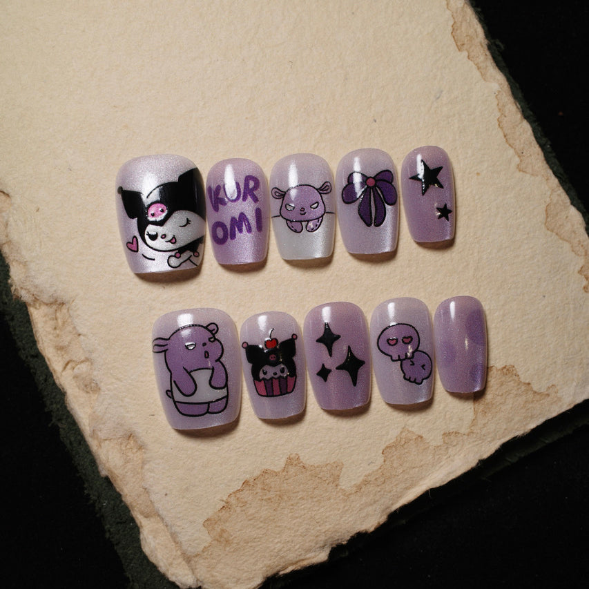 Siva Nail, Kuromi, Twilight Chic, Handmade Press on Nails