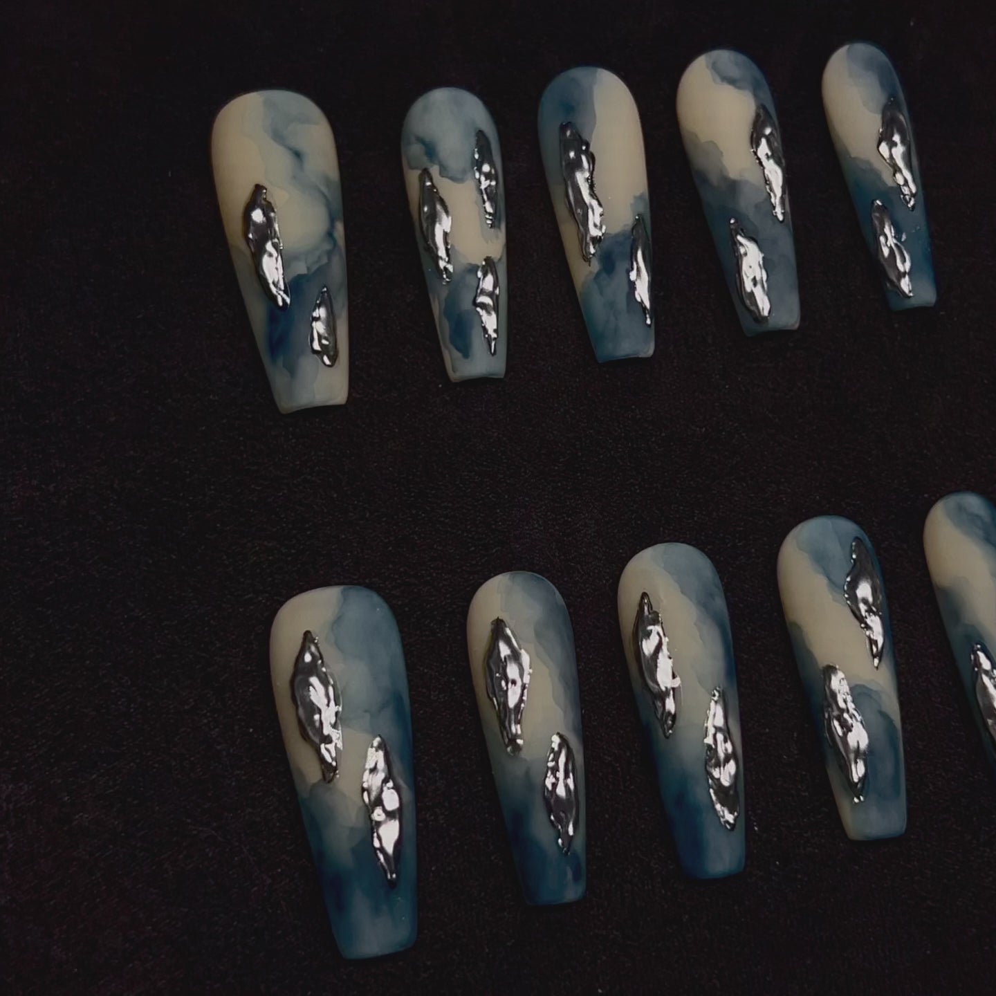 Siva Nail, Denim, Artistic Style Acrylic Press on Nails