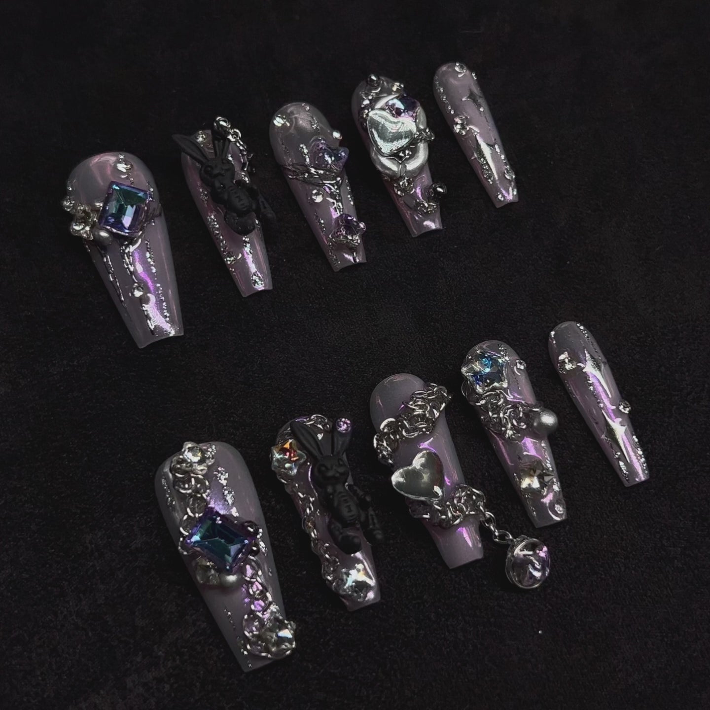 Siva Nail, Rabbit (Purple), Y2K Style Press on Nails