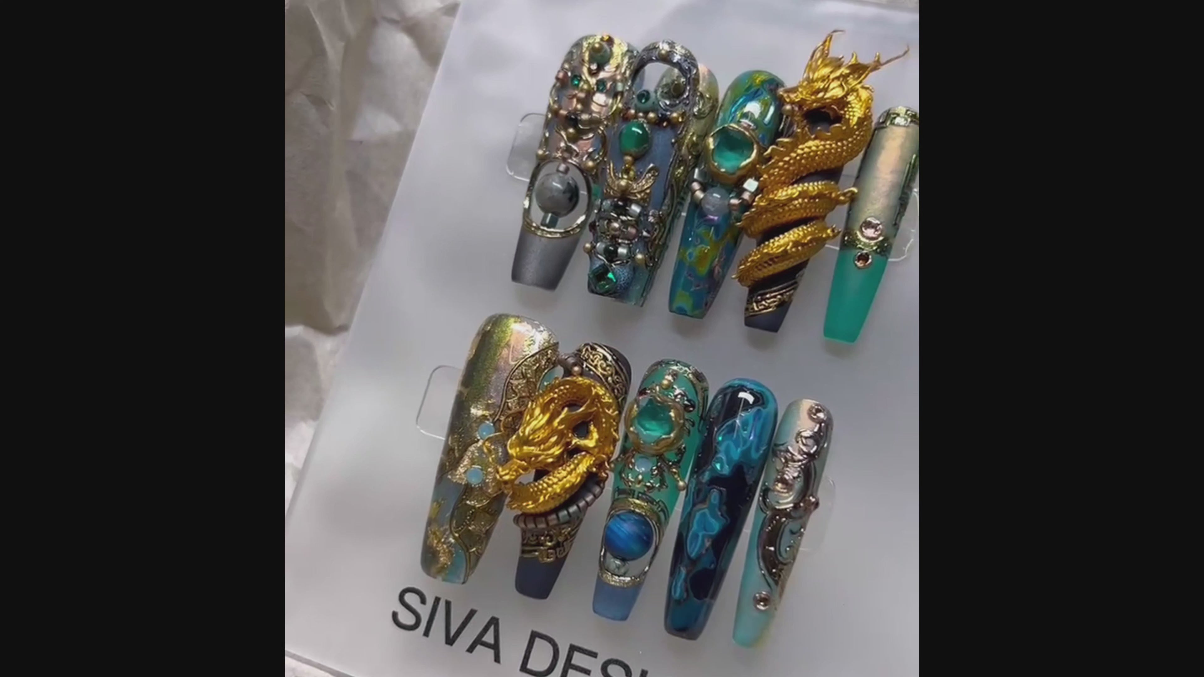 Exquisite 3D Dragon Nail Art