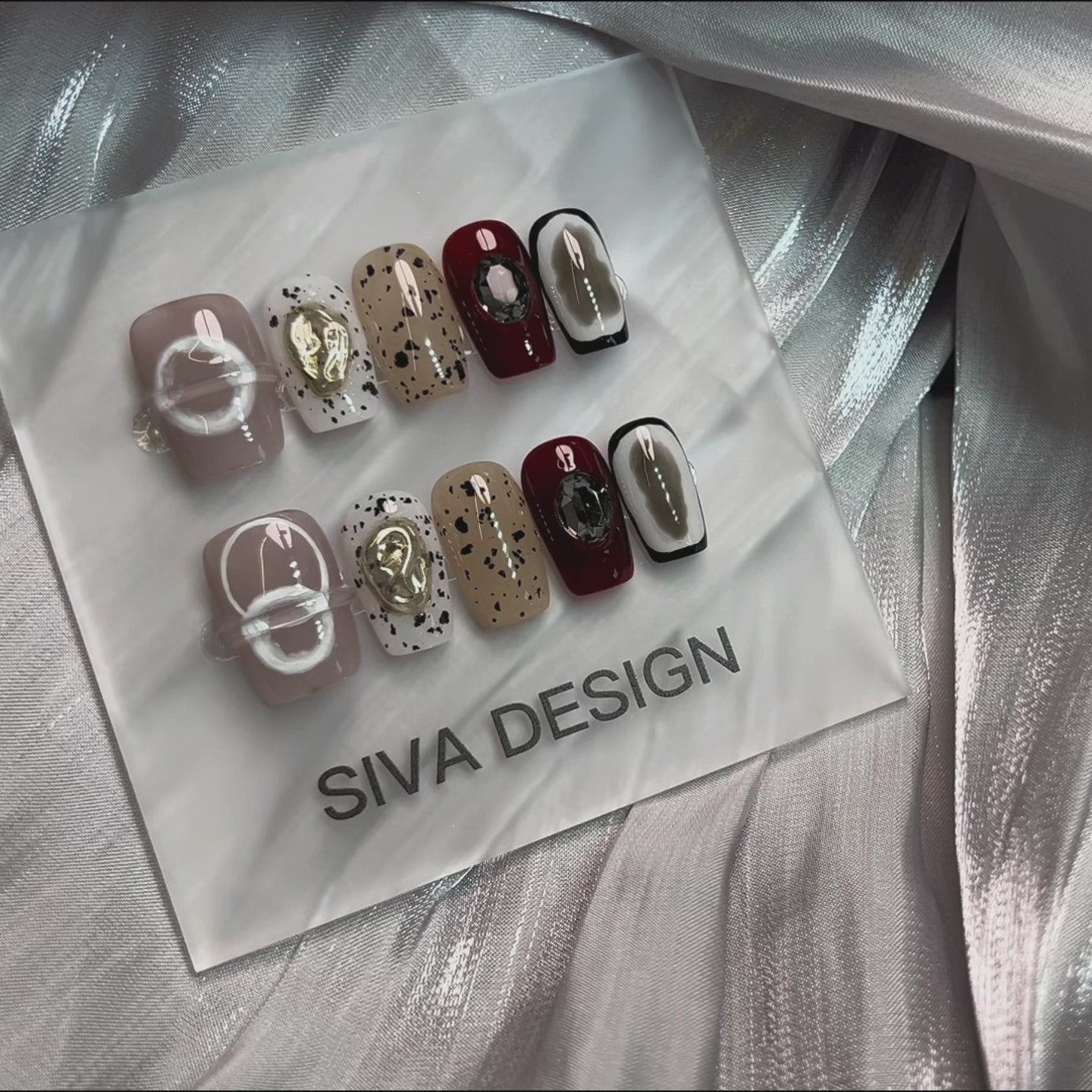 Siva Nail, Luxury Stage, Modern Art,  Acrylic Handmade Press on Nails