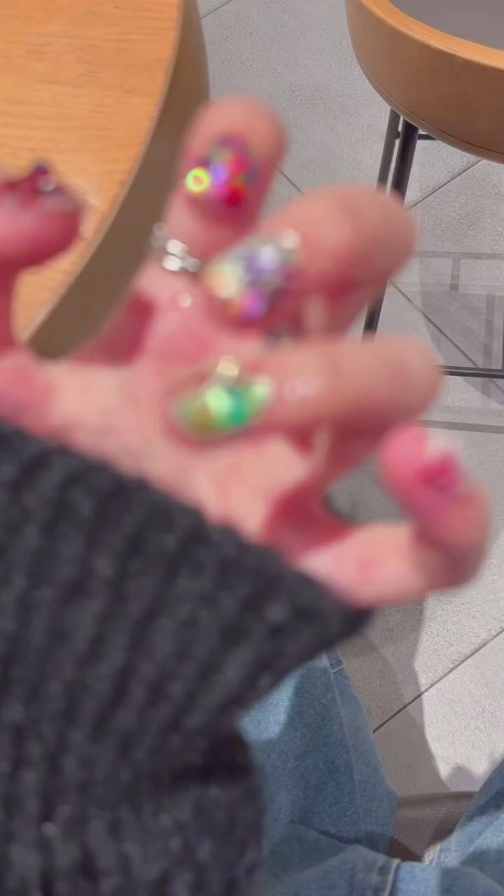 Siva Nail, Circus Ice Drip – Summer Armor Series Handmade Press on Nails