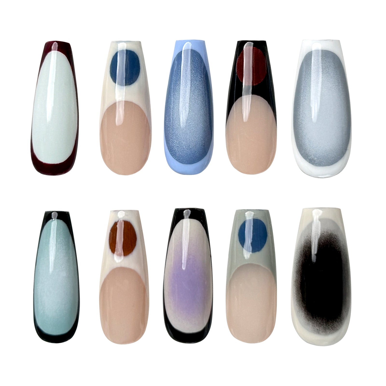 Siva Nail, Artistic Modern Dot – Geometrisch neutrale handgefertigte Press-On-Nägel